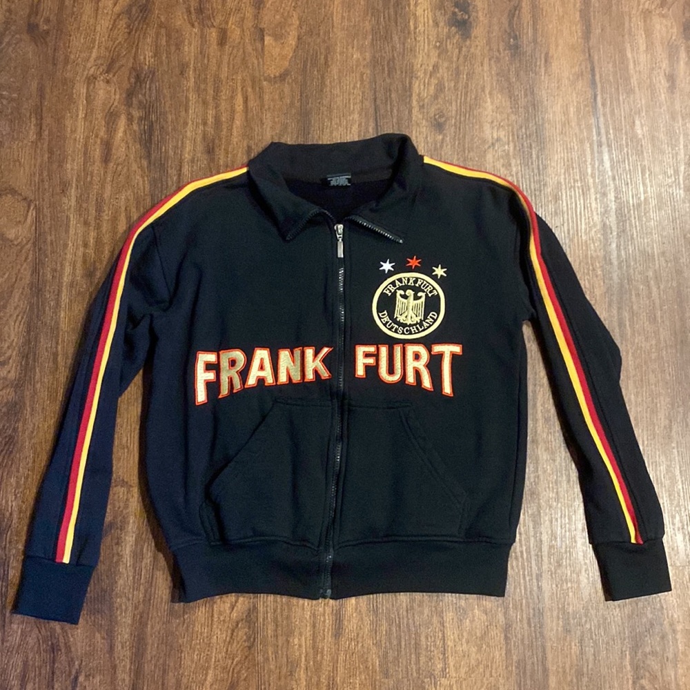 Frank Furt Deutschmark RMT Germany Embroidered Zip Up Sweatshirt-Size Small